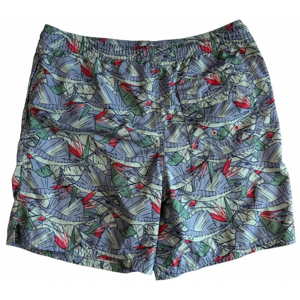 Vineyard Vines Boys Swim Trunks Board Short Sailfish Allover Print Medium 10/12